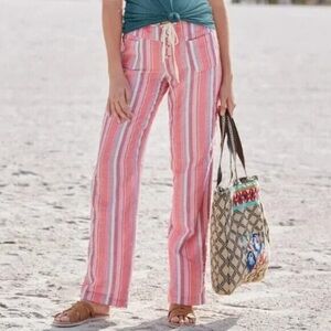 Sundance Gigi NWOT Pink and White Striped Wide Leg Cotton Pants XL / XXL